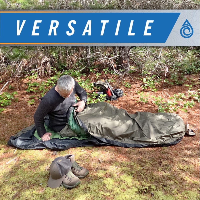 AquaQuest Pharaoh Bivy Sack, Waterproof Outer Shell for Sleeping Bag, Minimalist Stealth Shelter, Olive Drab - Image 4